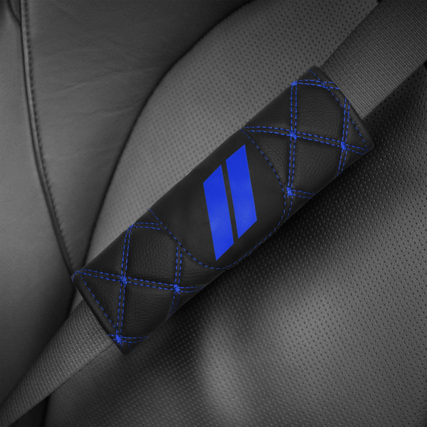 YOSRTER 2PCS Leather Seat Belt Pad for Dodge Charger Durango Challenger Journey Shoulder Strap Protection Universal Fit to All Dodge Car Seat Belt Covering for Dodge Accessories（Dark Blue Trim）