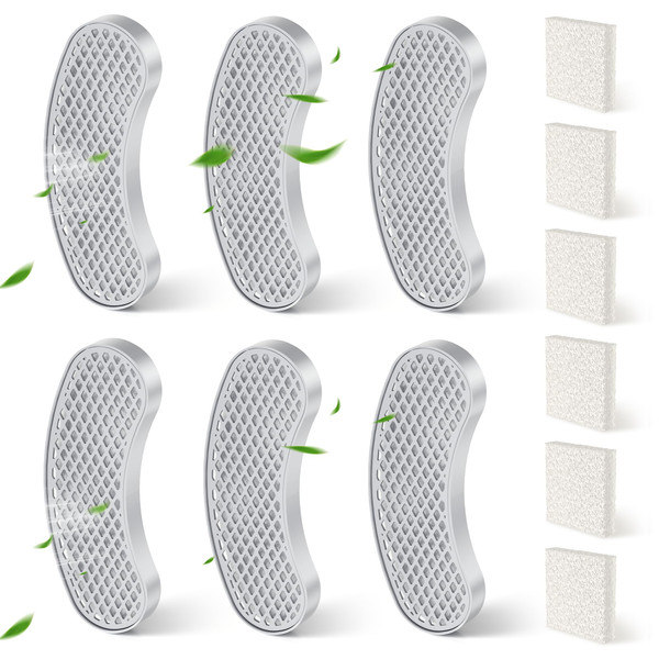 Petlipo 6-Pack Filters Replacement & 6-Pack Sponges, 4~6 Months Set of Replacement Filters for All Petlipo Pet Water Fountain