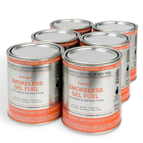 Solo Stove Pure Gel Fuel Can, Made in The USA, for Indoor/Outdoor Use, Perfect for Making Smores, Tabletop Fire Pit, Clean-Burning and Smoke-Free (12.3 oz. - Pack of 6)