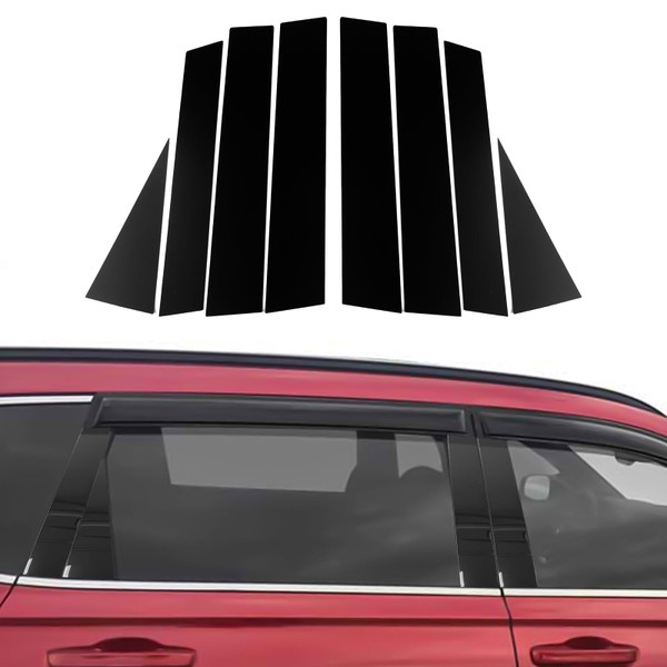 x xotic tech Pillar Post Side Door Window Cover Trim Pre-Cut Molding, Compatible with Honda CRV 2023 2024 2025 (Glossy Black)