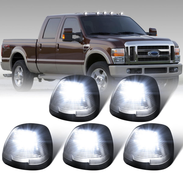 NEIFILES 5PCS LED Cab Roof Marker Lights Compatible with Ford 1999-2016 F250 F350 F450 F550 F650 F750 Super Duty White Top Clearance Running Lights