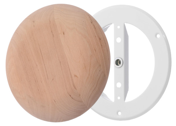 Steinberg14 (no resin) Wooden Vent Cover 4 inch - Universal Supply and Exhaust Valve - Adjustable Vent Cover - Round Wall Ceiling Vent - Wooden Air Diffuser - Sauna Vent Cover with Black Alder Wood