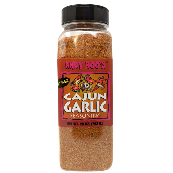 Andy Roo's Cajun Garlic Seasoning (No MSG), 28 Ounce Bulk Shaker
