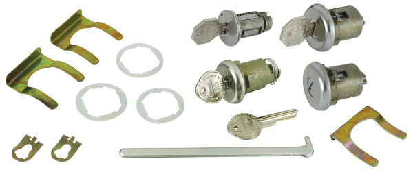 RestoParts Ignition Doors Trunk Lock Set With Original Style Octagon Keys 1966-1967 GTO Lemans 1967 Chevelle