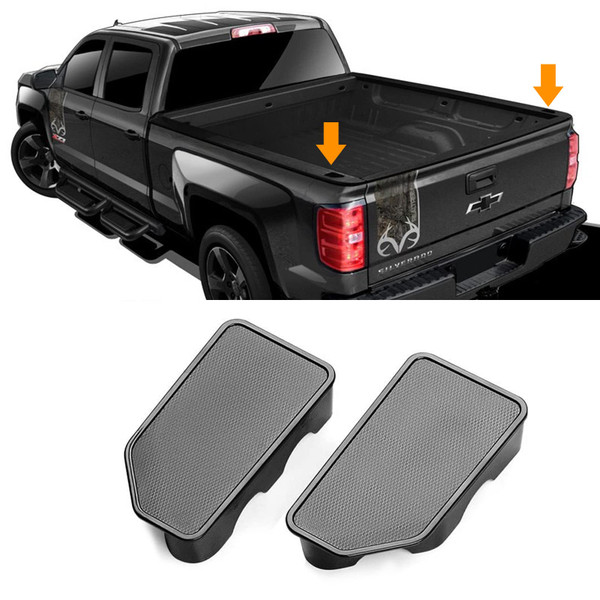TTCR-II for GMC Sierra and Chevy Silverado Bed Rail Stake Hole Covers 2014-2018, Truck Bonneau Covers Stake Pocket Plugs for Sierra Denali/SLE/SLT/AT4/Base and Silverado High Country/LT/LTZ (2 Packs)