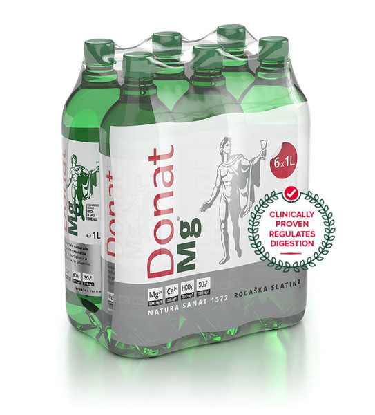 Natural Magnesium Water - 1000mg Magnesium in 1000ml ''Donat Mg'' Bulk Pack 6x1L