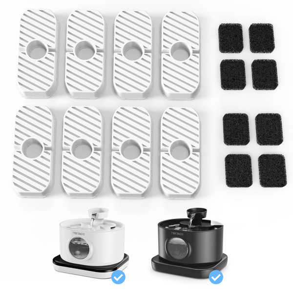 PEKTACO Replacement Filters for Wireless Cat Water Fountain SSPF-V04, 2.8L/95oz Automatic Pet Water Fountain Replacement Filters (8 Pack)