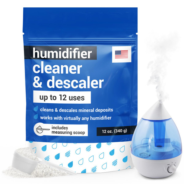 IMPRESA Humidifier Cleaner & Descaler Powder - 12 Oz, 12 Uses - Citric Acid Powder & Bacteriostatic Water Mineral Remover - Cleaning Solution for Humidifiers