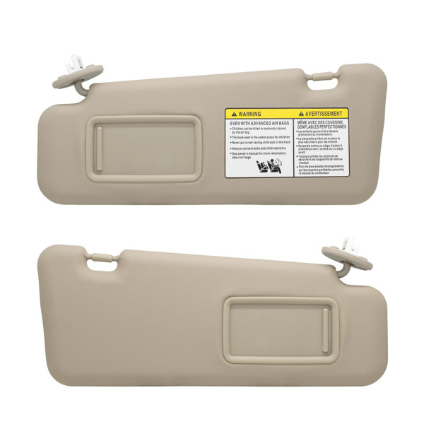NHILES Left Driver & Right Passenger Side Sun Visor Compatible with Toyota Highlander 2008 2009 2010 2011 2012 2013 Replaces# 74320-48500-B0 74320-0E050-B0 Color Beige