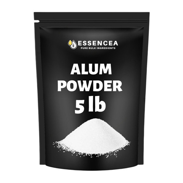 Alum Powder 5lb by Essencea Pure Bulk Ingredients | Pure Potassium Aluminium Powder | Phitkari | Purifies Water | Natural Deodorant (80 Ounces) [Packaging may vary]