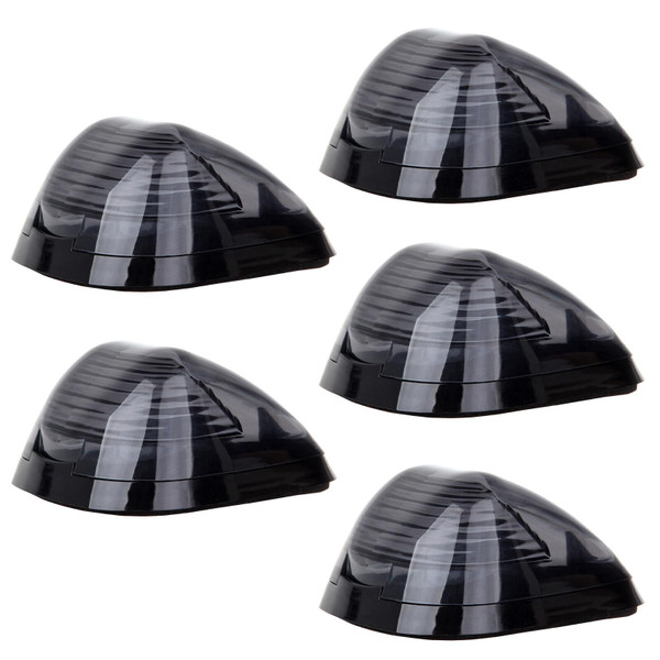 LBRST 5x Smoke Led Cab Roof Marker Lights Covers w/base Compatible with F250 F350 F450 F550 Super Duty 1999-2016 / F650 F750 2004-2017 Clearance Top Cab Lights for Trucks