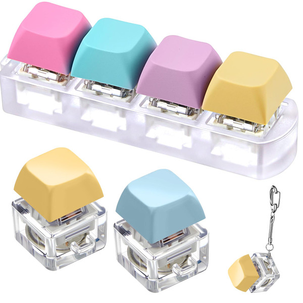 Taiyin 3 Pcs Keyboard Clicker Keyboard Fidget Keychain Decompression Button Stress Relief Gift for Adult to Relief Stress Pass The Time (Normal Style)