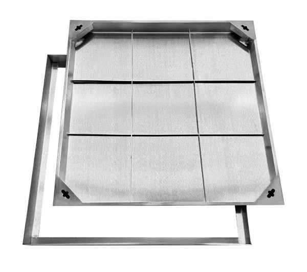 Natotela 24x24 inch Invisible Stainless Steel Manhole Cover and Frame,Recessed Square Tile In manhole cover Stainless Steel Sewage Cover,Embedded Outdoor and Indoor Metal Inspection Cover for Pavement Natotela 24x24 inch Invisible Stainless Steel Manhole Cover and Frame,Recessed Square Tile In manhole cover Stainless Steel Sewage Cover,Embedded Outdoor and Indoor Metal Inspection Cover for Pavement