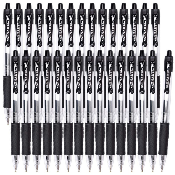 Aen Art Gel Pens, 30 Pack Black Gel Pen Fine Point, Retractable Gel Ink Rollerball Pens for Smooth Writing (0.7mm) Back to School Supplies