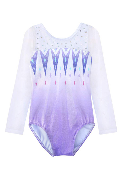HOZIY Gymnastics Leotards for Girls Dance 5t Size 5-6 Years Old Purple Freeze Snow Ice Blue