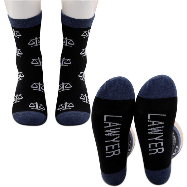 PXTIDY 2 Pairs Legal Scales of Justice Lawyer Law Socks Law Student Graduation Gift New Lawyer Gift Attorney Gifts Socks(Mid Calf)