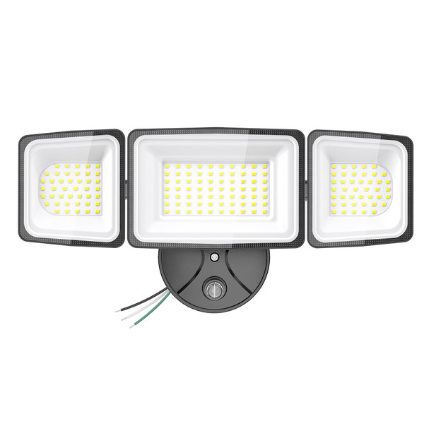 Onforu 100W Dusk to Dawn Outdoor Lighting, 9000LM Exterior Led Flood Lights, IP65 Waterproof 3 Adjustable Heads Security Black Lights Fixture, 6500K Photocell Floodlights for Garage, Patio, Yard