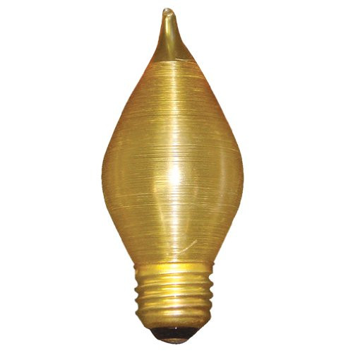 Bulbrite 431140 40C15A 40-Watt Incandescent Spunlite C15 Chandelier Bulb, Medium Base, Amber (Pack of 4)