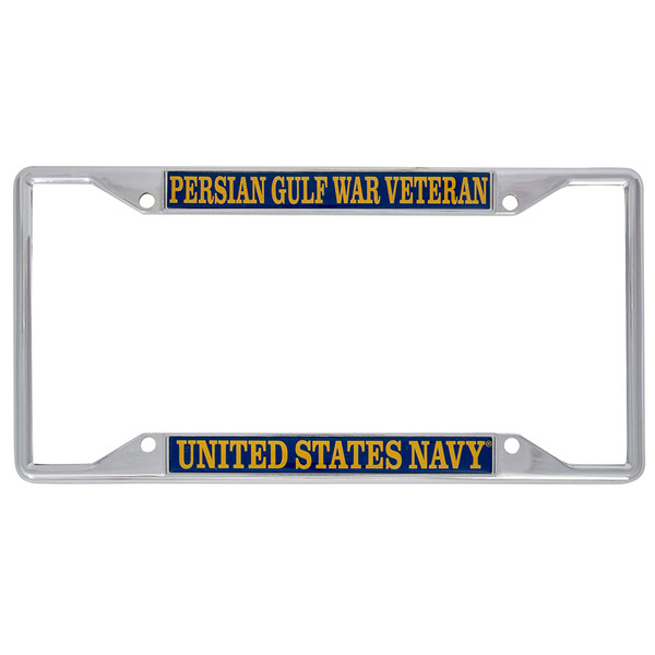 Desert Cactus US Navy Persian Gulf War Veteran Car Accessories Metal License Plate Frame and Tag Holder for Front or Rear of Vehicle Desert Cactus US Navy Persian Gulf War Veteran Car Accessories Metal License Plate Frame and Tag Holder for Front or Rear of Vehicle
