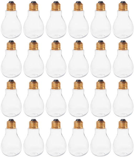 Creative Hobbies® Clear Fillable Plastic Light Bulbs – DIY Crafts, Party Favors & Wedding Decor – Standable Design | 24 Pack