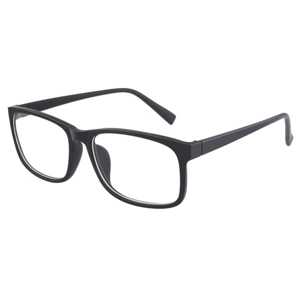 GQUEEN Fake Clear Glasses Non Prescription Glasses Eyeglasses Rectangular Frame Matte Black, 201512