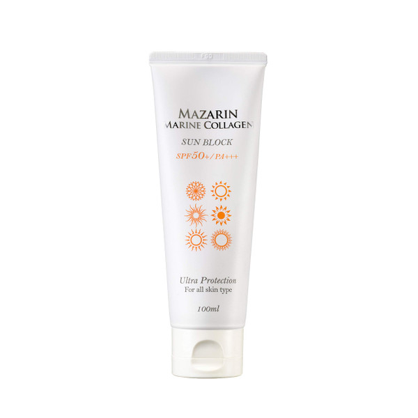 Mazarin Marine Collagen Sun Screen SPF50+ PA+++ Big Size 100ml For All Skin Type/3 IN 1(Brightening+Anti-Wrinkle+Sun Screen)/Made In Korea