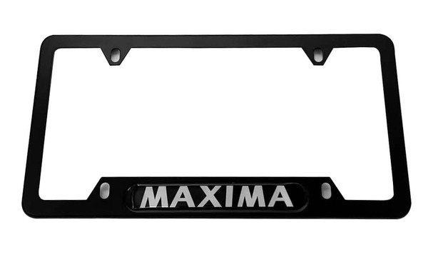 Custom Maxima License Plate Frame Cover Tag Holder Stainless Steel (1x Black) Custom Maxima License Plate Frame Cover Tag Holder Stainless Steel (1x Black)