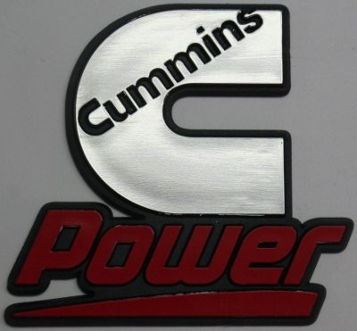Diesel Power Plus Cummins Power Badge Set of 2 - Stainless Steel - Universal - Red - Car Emblems