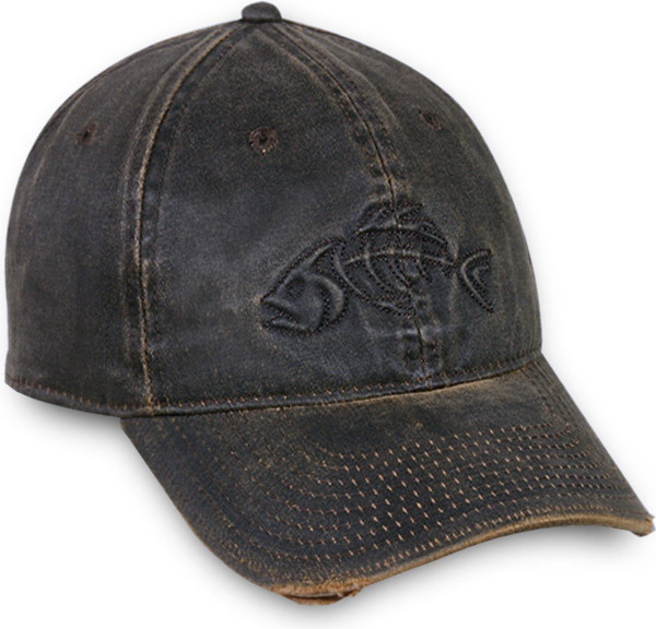 Outdoor Cap Adjustable Closure Bonefish Weathered Cotton Cap, Dark Brown