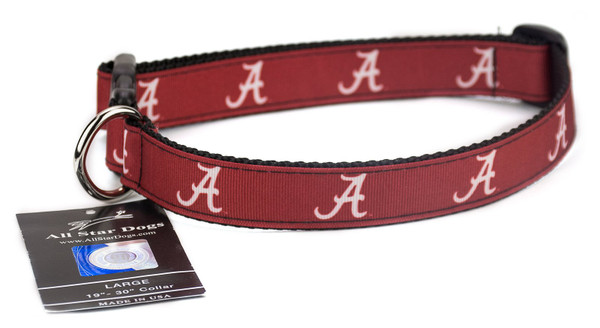 Alabama Crimson Tide Ribbon Dog Collar - Medium Alabama Crimson Tide Ribbon Dog Collar - Medium