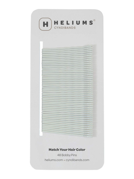 Heliums Bobby Pins - White - 2 Inch Wavy Hair Pins, Color Matched for Grey and Silver Hair, 48 Count