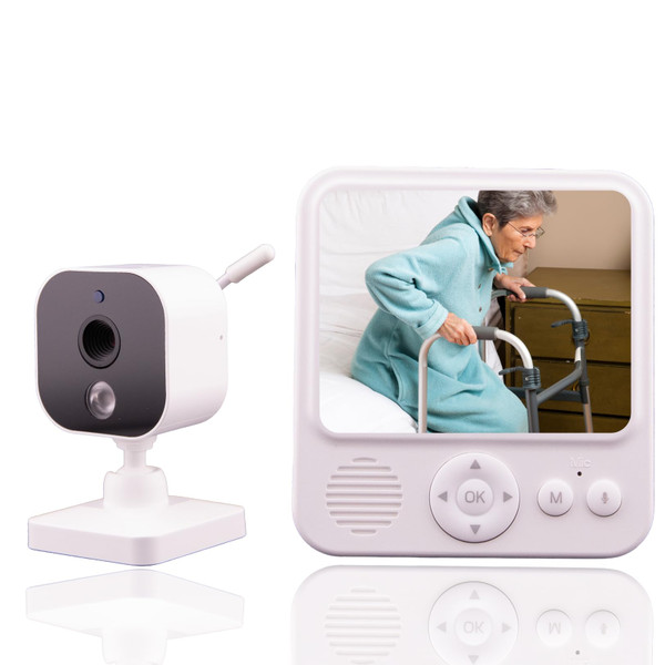 Smart Caregiver Video Monitor for Elderly Care and Caregivers, Portable, Rechargeable, Infrared Night Vision, Secure Connection, No WiFi