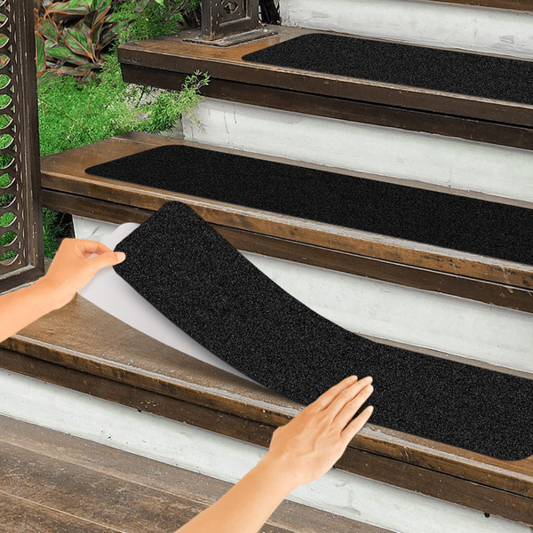 ToStair Non Slip Outdoor Stair Treads,6"x30"(12-Pack),Black Pre-Cut 80 Grit Anti Slip Grip Tape,Non Skid Heavy Duty Traction Adhesive Step Stripes for Staircase,Skateborad and Deck. ToStair Non Slip Outdoor Stair Treads,6"x30"(12-Pack),Black Pre-Cut 80 Grit Anti Slip Grip Tape,Non Skid Heavy Duty Traction Adhesive Step Stripes for Staircase,Skateborad and Deck.