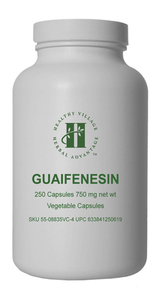 Guaifenesin Vegetable Capsules 750mg (250 Capsules) - Pure Guaifenesin No Fillers No Binders