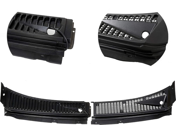 Windshield Wiper Cowl Vent Grille Cover Panels Kit Compatible With 1999-2007 F250 F350 Excursion(Driver&Passenger Side)-Replace Part# 3C3Z-25022A68-AAA & 4C3Z-25022A69-AAA