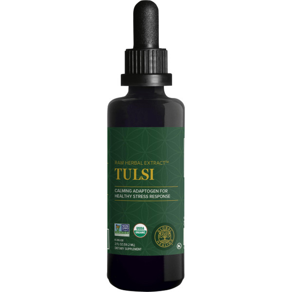 Global Healing Center - Organic Tulsi (Holy Basil Leaf Extract) Vegan Liquid Supplement Drops (Organic Basil) - Bioavailable Herb for Normal Stress Response, Natural Energy & Immune Support