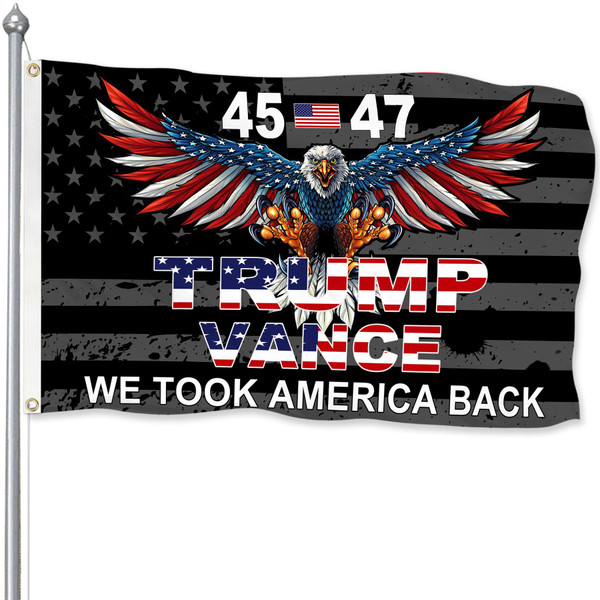 Trump 45th 47th President Flag Trump Vance Won Took America Back Flag for Yard Bedroom Garden Car Outdoor Decor with 2 Brass Grommets Trump 45th 47th President Flag Trump Vance Won Took America Back Flag for Yard Bedroom Garden Car Outdoor Decor with 2 Brass Grommets