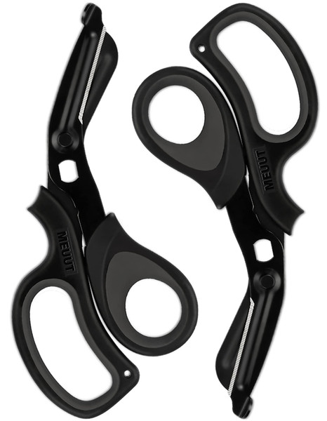 MEUUT 2 Pack Medical Scissors Trauma Shears for Left and Right Hand -Patented Bandage Scissors All Purpose with Non-Stick Blades, Surgical Grade Shears Stainless Steel EMT Scissors for Nurses EMT