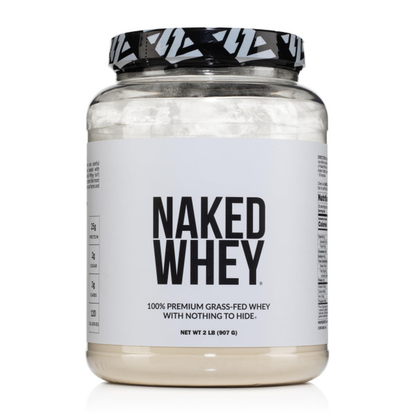 NAKED Whey 2LB 100% Grass Fed Whey Protein Powder - Only 1 Ingredient, Unflavored Whey Protein, Undenatured, Gluten Free, Soy Free, No GMOs, No Preservatives