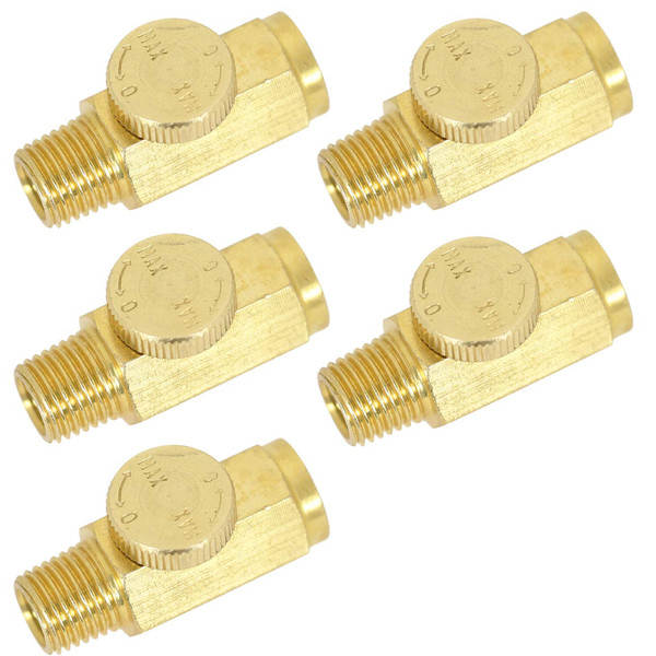 UFFY Brass In-Line Air Flow Regulator Control Tool Valve 1/4" NPT (5)