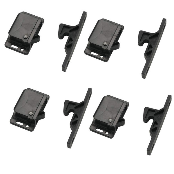 Decorite 5838-4 Pack - RV Cabinet Door Black Push Latch Grabber - Holder- 5lb - C3-805 - H315