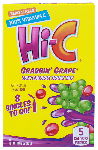 Hi-C GGRABBIN' GRAPE LOW CALORIE DRINK MIX single To GO Hi-C GGRABBIN' GRAPE LOW CALORIE DRINK MIX single To GO