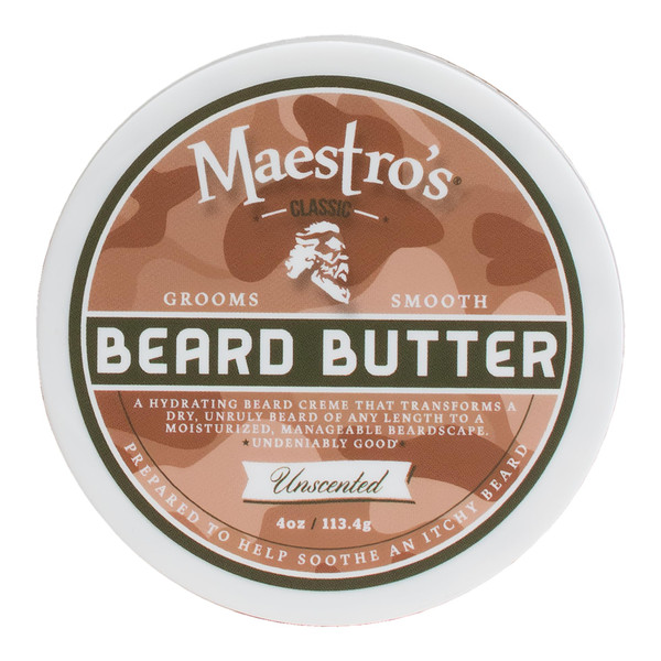 Maestro’s Classic BEARD BUTTER | Anti-Itch, Extra Soothing, Hydrating Beard Creme For All Beard Types & Lengths- Unscented, 4 Ounce Maestro’s Classic BEARD BUTTER | Anti-Itch, Extra Soothing, Hydrating Beard Creme For All Beard Types & Lengths- Unscented, 4 Ounce