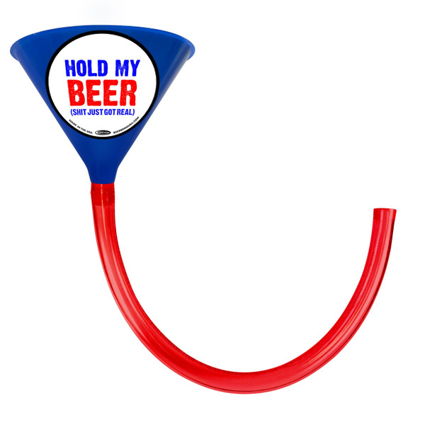 Head Rush Ultimate 2-Foot Beer Bong - Beer Funnel with Long Tube - Plastic, Red, White, Blue - 24 Inches