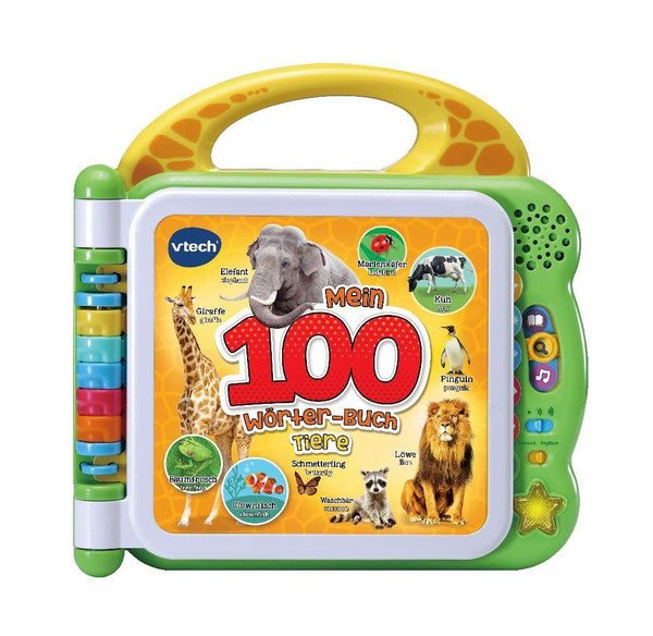 VTech 80-609544 Mein 100-Wörter-Buch: Tiere, Babybücher Bilingual, Englischlernen