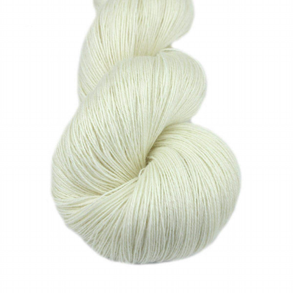 Lotus Yarns Swan Lake Lace Weight 50% Cashmere 40% Fine Wool 10% Angora Blended Hand Knitting Yarns for Comfortable Baby and Adult Clothing for Fashion Garment Baby Clothe (19-White)