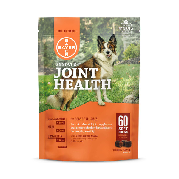 Synovi G4 Dog Joint Supplement Chews, 60-Count, for Dogs of All Ages, Sizes and Breeds