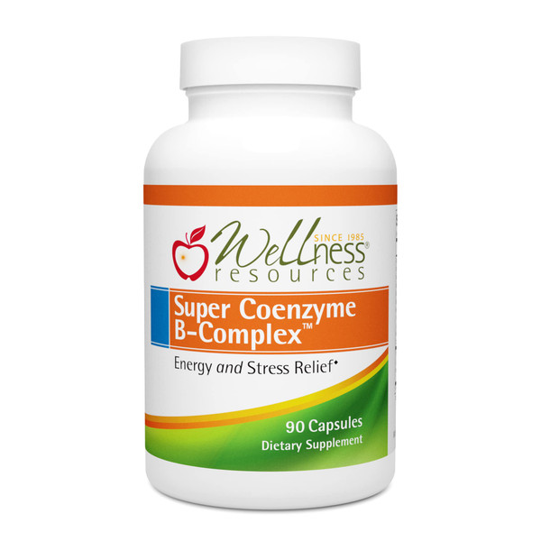 Wellness Resources Super Coenzyme B Complex - 90 Capsules - Vitamin B12, Vitamin B Complex for Hair Growth, Adrenal Support & Stress Relief - Methylated B12, Folate, Biotin, Riboflavin, Thiamine