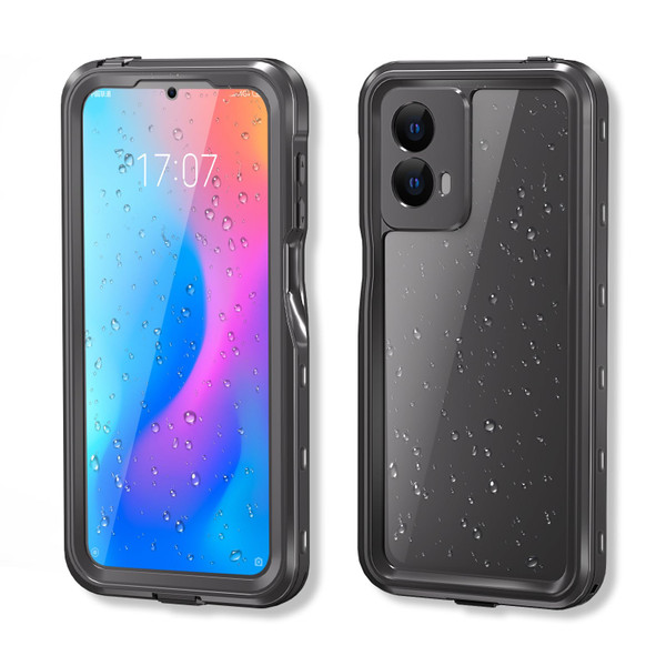 Waterproof Case for Motorola Moto G 5G 2024,IP68 Waterproof Certified Shockproof Dustproof Snowproof Cover Full Body Heavy Duty Protection Fully Sealed Underwater Cover (Black, Moto G 5G 2024)