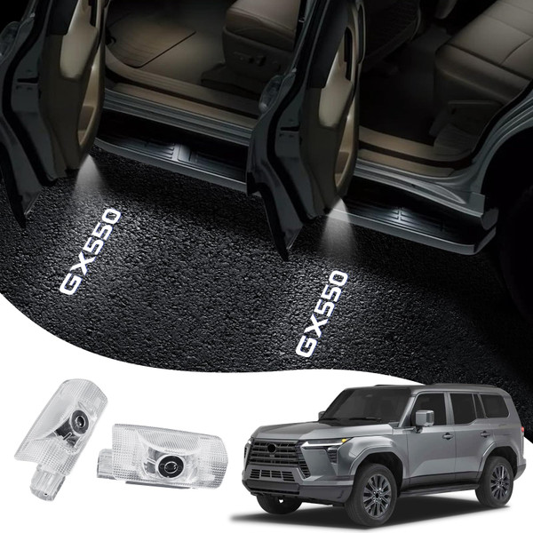 Car Door Light Logo Projection Suitable for 2024 2025 2026 Lexus GX550 Fade Free high-Definition LED car Welcome Projection, Environmental Foot Light 550 Accessories (2 Pieces)